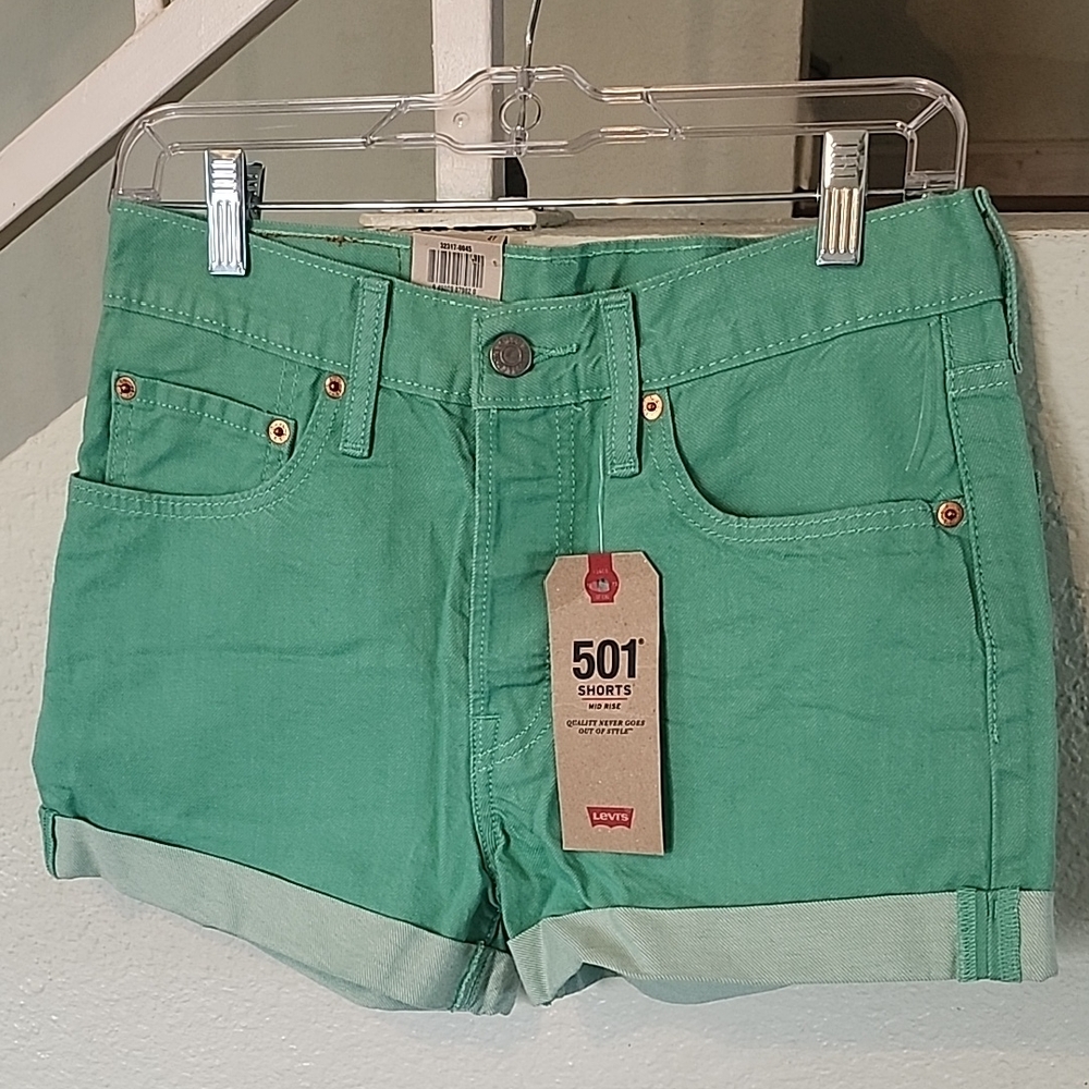 Levi's Vibrant Green Jean Shorts